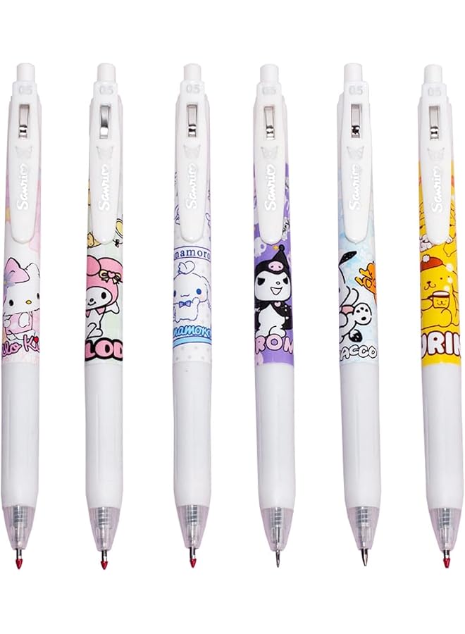 إيروريكس مجموعة أقلام حبر جل من Sanrio برسومات كرتونية أنمي، حبر أسود محايد 0.5 مم، قلم قابل للسحب للمكتب والمدرسة، 24 قطعة - Image 1