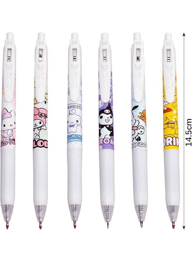 إيروريكس مجموعة أقلام حبر جل من Sanrio برسومات كرتونية أنمي، حبر أسود محايد 0.5 مم، قلم قابل للسحب للمكتب والمدرسة، 24 قطعة - Image 4