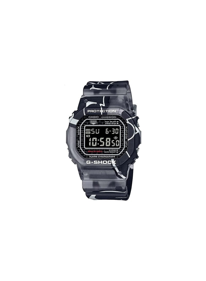 كاسيو Casio Men Watch G-Shock Square Digital Black Dial Multi Color Resin Band DW-5000SS-1DR Black - Image 1