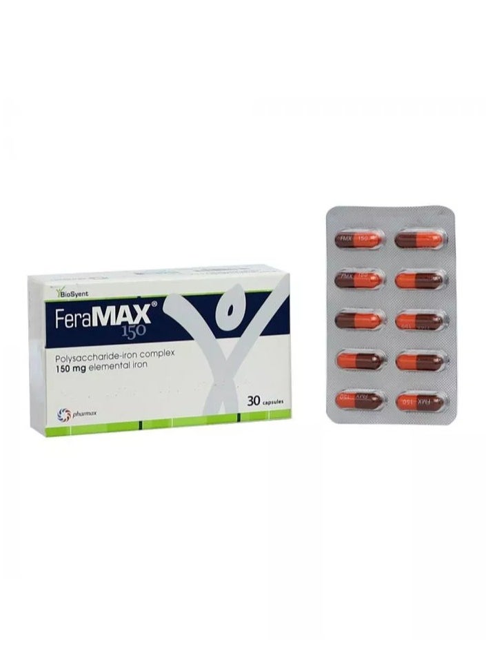 Biosyent - Feramax 150 mg Elemental Iron Capsules 30's - Image 1