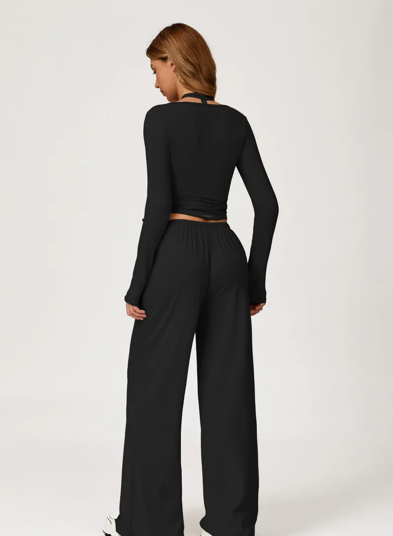 KAWN.YOGA Mid Waist Wide Leg Joggers