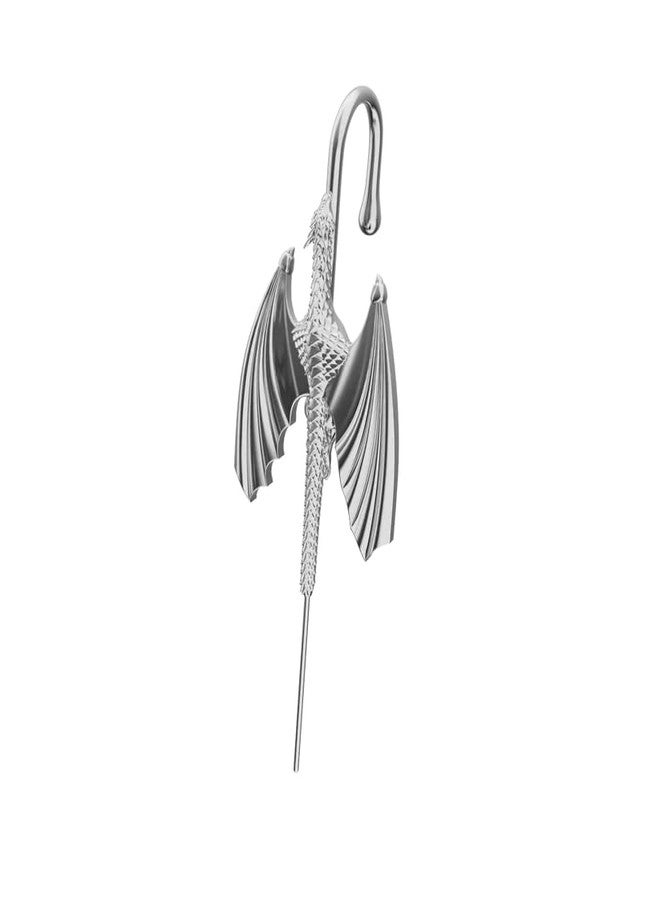 THE MEN THING SOAR DRAGON - Pure Titanium Steel Ear Crawler Hook Pin Cuff Earrings for Men & Boys - Image 1