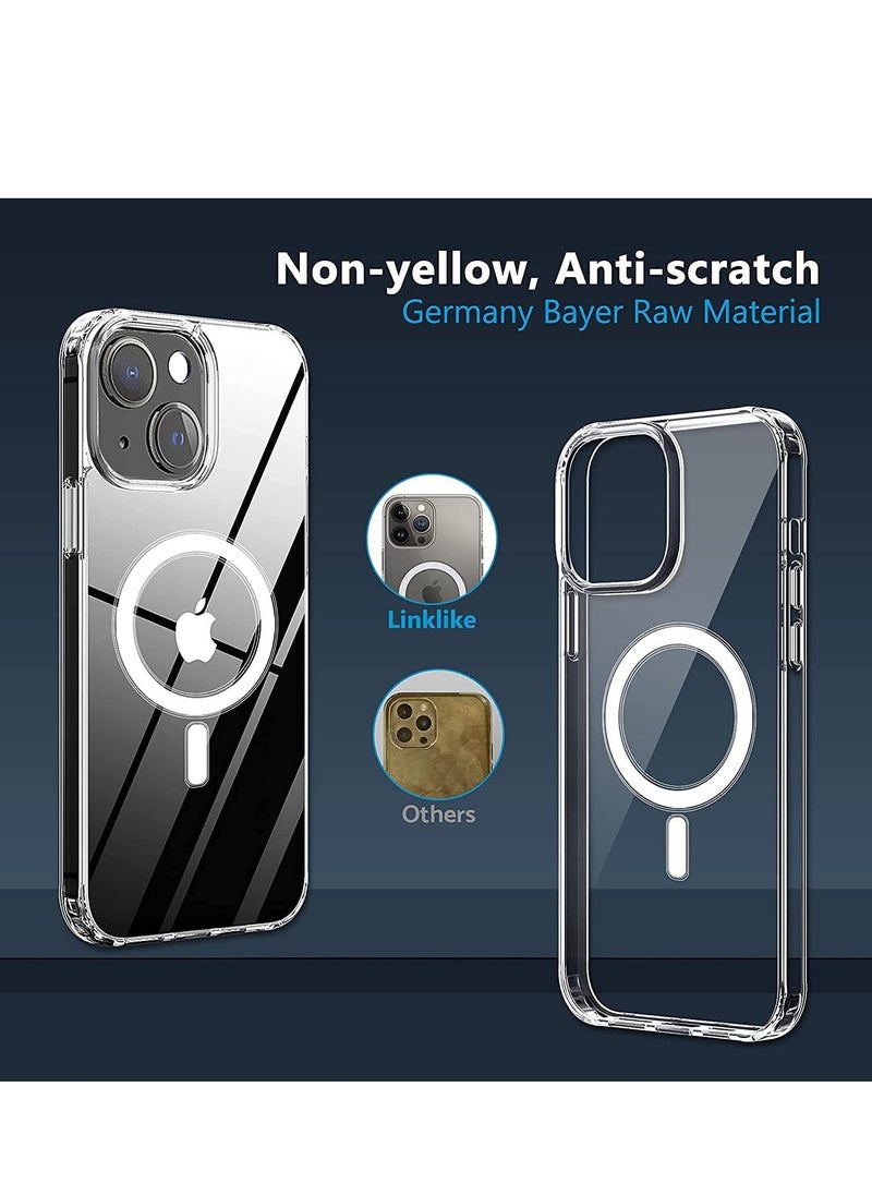 Houmt - Clear Magnetic Case with Built-in Magnets, Crystal Clear [Yellow Resistant] Anti-Scratch Slim Soft TPU Cover (iPhone 14) - Image 1