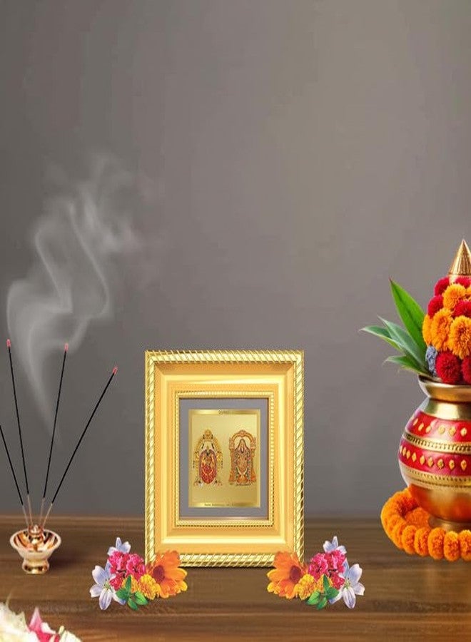 DIVINITI Lord Tirupati Balaji & Goddess Padmavati 24K Gold Plated Foil Tabletop Photo Frame for Home Décor, Puja Room, Luxury Gifting | DG Frame 015 S1A (10x10 CM) - Image 4