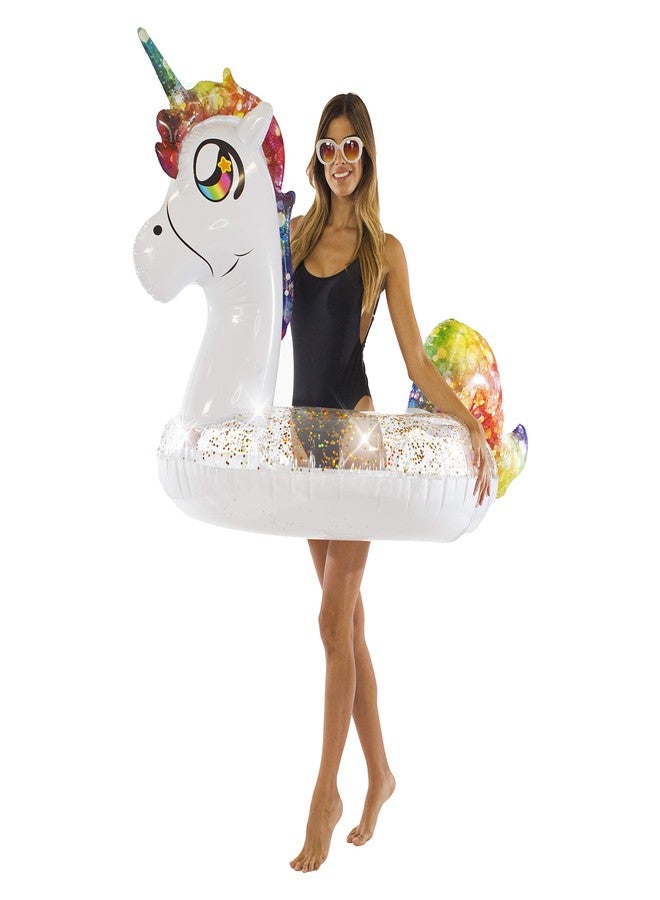 Poolcandy Jumbo 48" Unicorn Pool Tube, Stylish, Ultra Durable, Easy-Inflate PVC Pool Tube, Great for Pool, Beach, Lake, River, Perfect for Kids and Adults - Image 4
