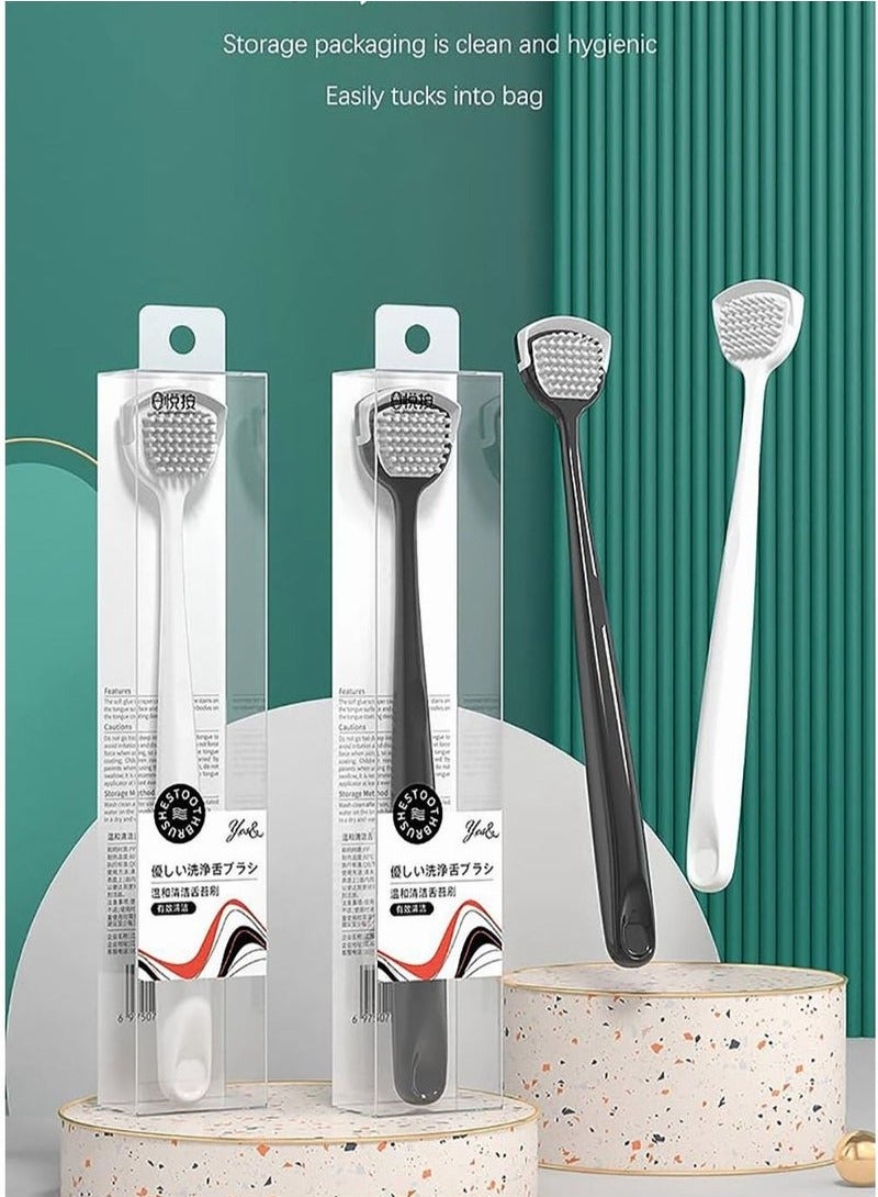 KENSON Tongue Cleaner Scraper Portable Reusable Tongue Scraper Tongue Cleaning for Oral Cleaning and Reducing Bad Breath 2PCS - Image 2