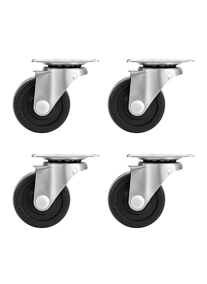 BMB tools - PP Caster Wheel -4 Piece 50mm Black- Plate Casters with Ball Bearing Design and Swivel Movement for Non-Marking Smooth Rolling -for Furniture Office Chairs Trolleys Workbenches and Equipment - Image 1