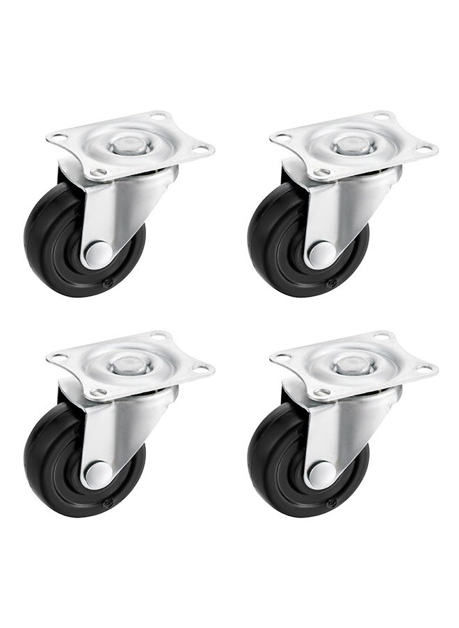 BMB tools - PP Caster Wheel -4 Piece 50mm Black- Plate Casters with Ball Bearing Design and Swivel Movement for Non-Marking Smooth Rolling -for Furniture Office Chairs Trolleys Workbenches and Equipment - Image 1