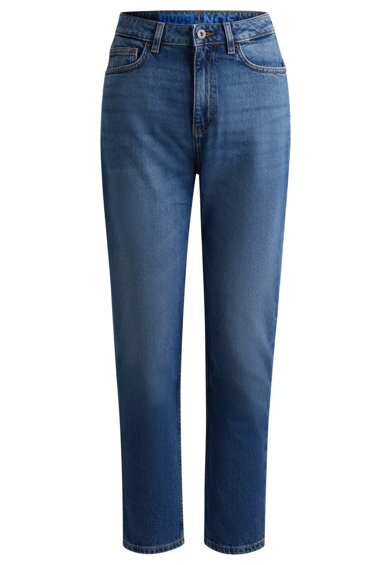 HUGO Mom jeans in medium-blue stretch denim