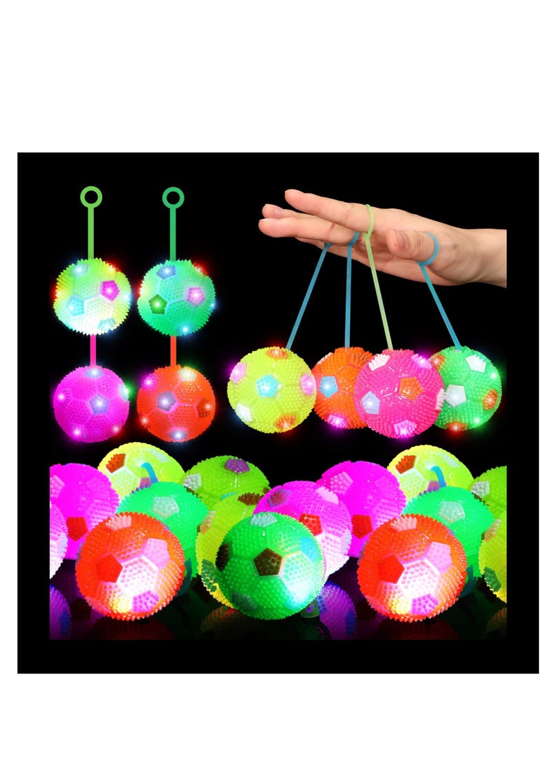 Excefore Relief Fidget Spiky Stress Soccer Balls, Kid Light up LED Bouncy Ball, Bulk Glow in the Dark LED Flashing Balls, Sensory Stress Relief Fidget Toy, for Adults, Teens and Children - Image 1