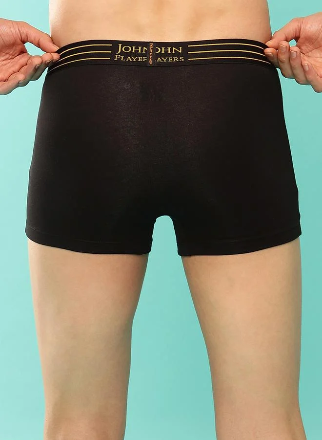 John Players John Player Pack of 2 - Solid Trunks with Striped Waistband