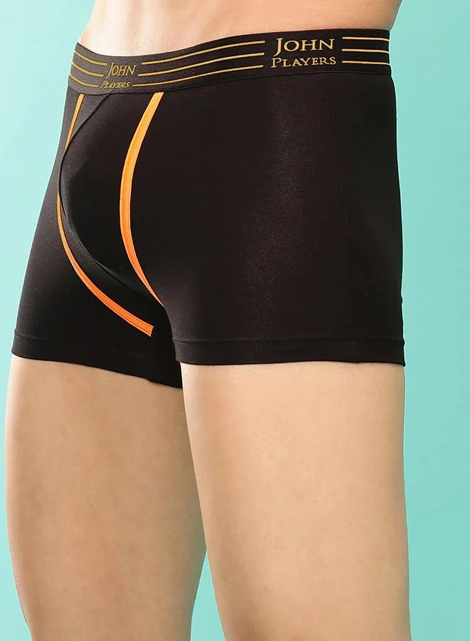 John Players John Player Pack of 2 - Solid Trunks with Striped Waistband