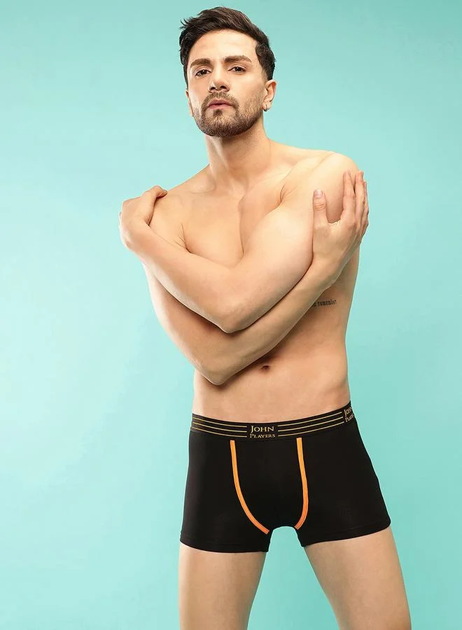 John Players John Player Pack of 2 - Solid Trunks with Striped Waistband