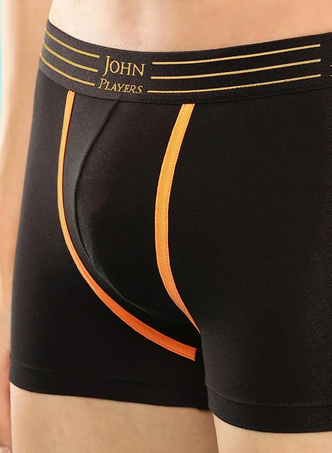 John Players John Player Pack of 2 - Solid Trunks with Striped Waistband