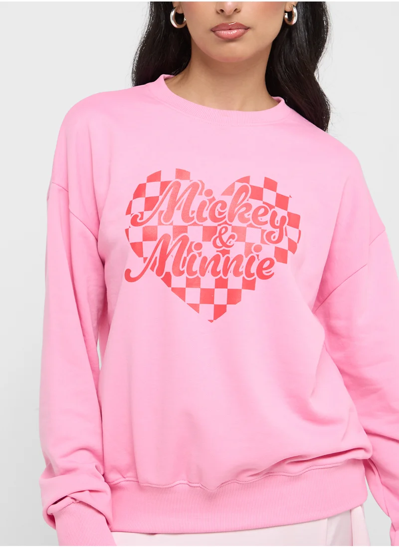 ديزني Mickey & Friends Oversize Graphic Sweatshirt