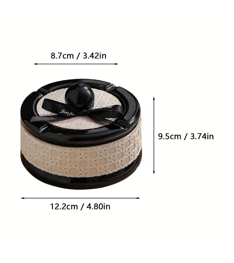 Luxury White Leather Dual Use Car Ashtray With Lid Anti Skid Decorative Premium Gift - Image 2