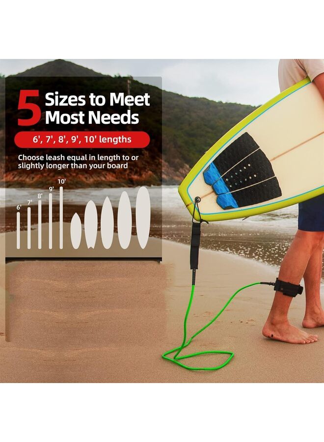 LAMAY Surfboard Leash, Straight Surf Board Leashes, Legrope Strap for Shortboard, Skimboard, Fishboard, Longboard, Paddleboard, Replacement Leg Rope - Image 5