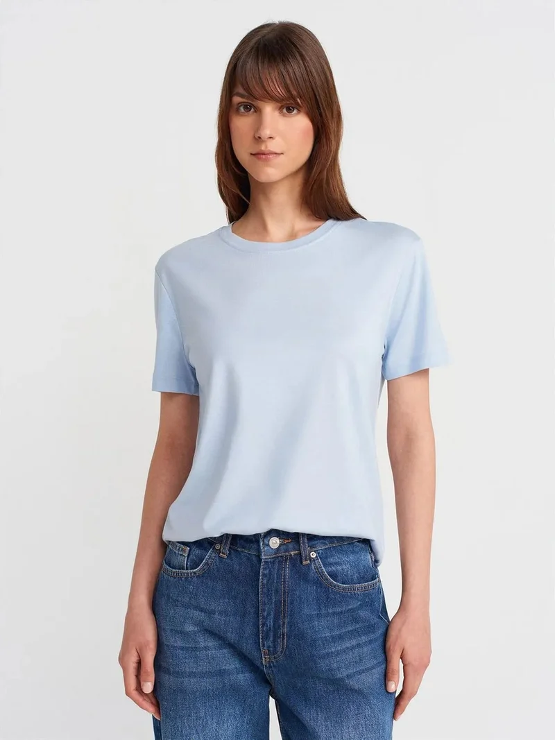 ديلفين DILVIN Women's Cotton Modal Crew Neck T-Shirt
