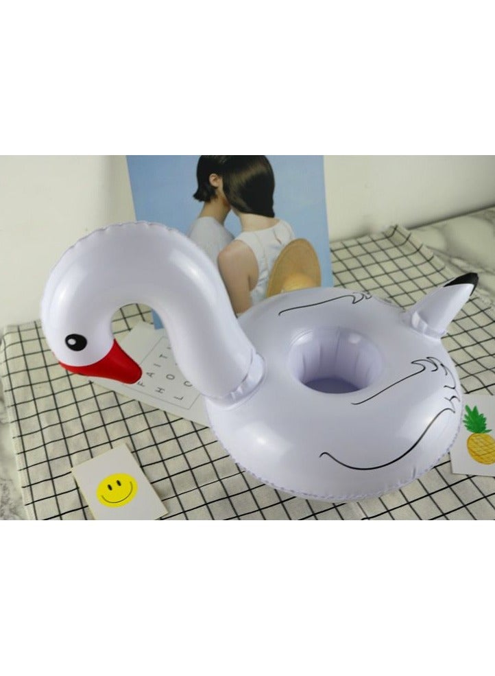 Loquat White Swan Inflatable Swimming Pool Portable Cup Holder - Image 3
