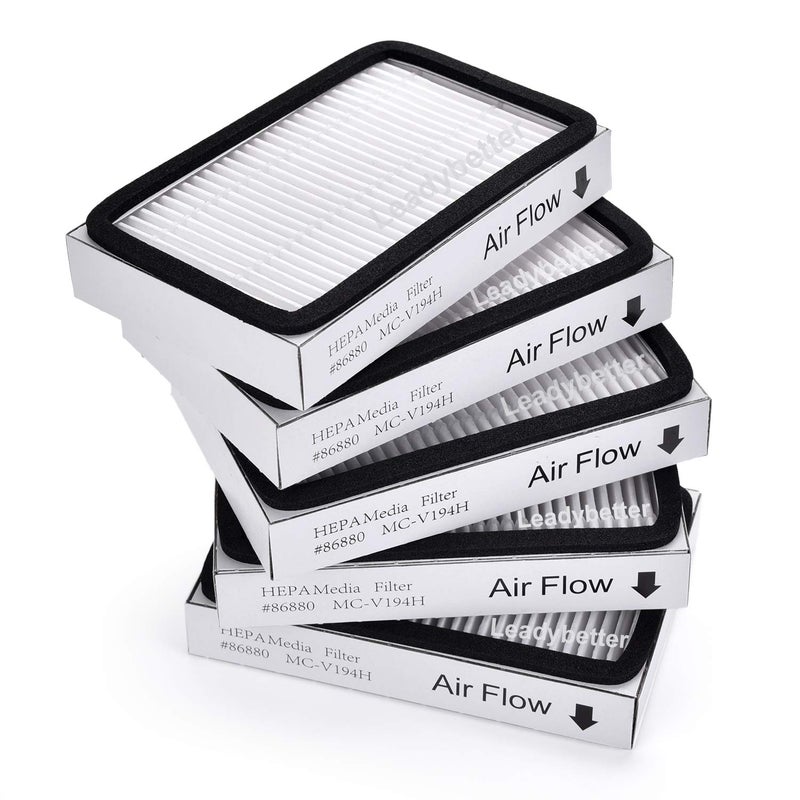 Leadaybetter 5 Pack for Kenmore EF2 86880 Exhaust Vacuum HEPA Filters Compare to Replace Sears Part 2086880 86880 40320 EF2 610445 Also Replaces Panasonic MCV194H