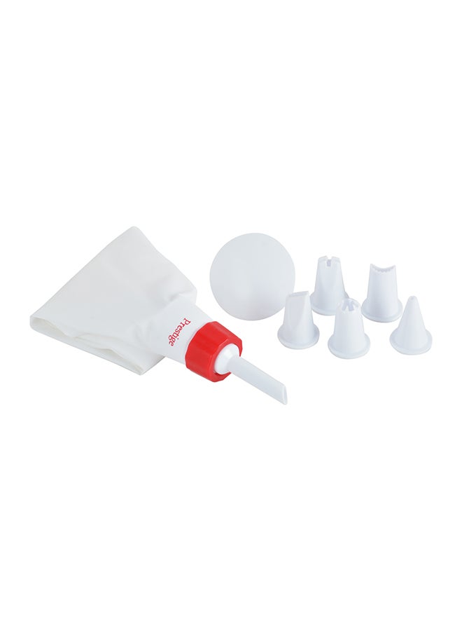 Prestige Icing Bag With 6 Plastic Nozzles White/Red 23.2x11.8x2.8cm - Image 2