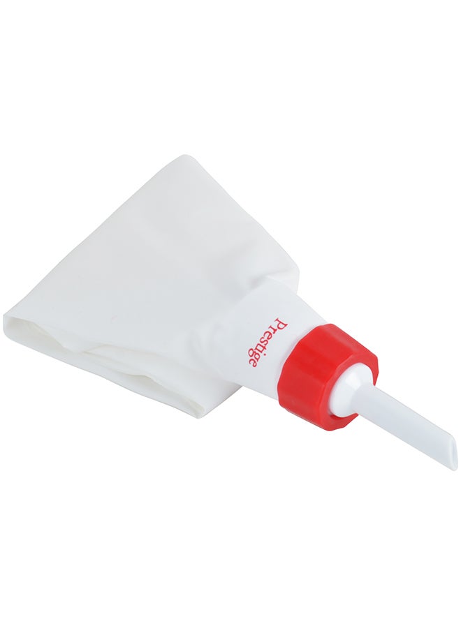 Prestige Icing Bag With 6 Plastic Nozzles White/Red 23.2x11.8x2.8cm - Image 1