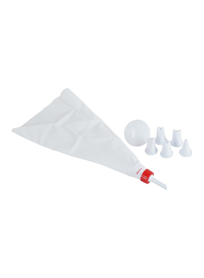 Prestige Icing Bag With 6 Plastic Nozzles White/Red 23.2x11.8x2.8cm - Image 5