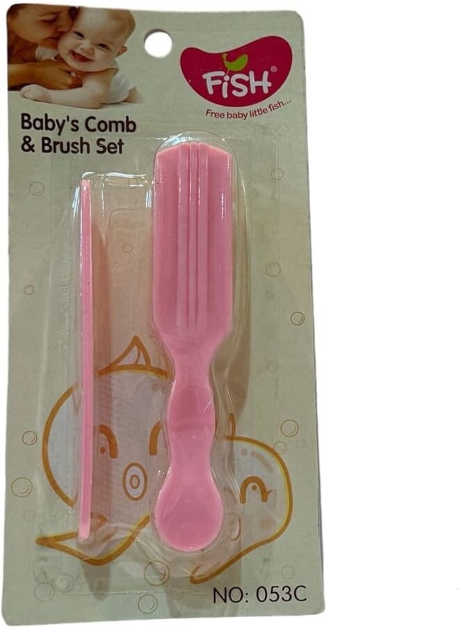 FISH Fish baby comb and brush - Pink 