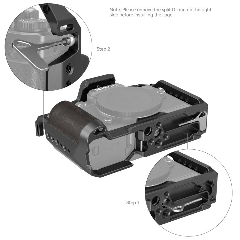 SmallRig Z f Camera Cage for Nikon, with Ergonomic Ebony Grip, Built-in Quick-Release Plate for Arca for Quickly Switch on Gimbal/Tripods/Handheld Shooting - 4261 - Image 4