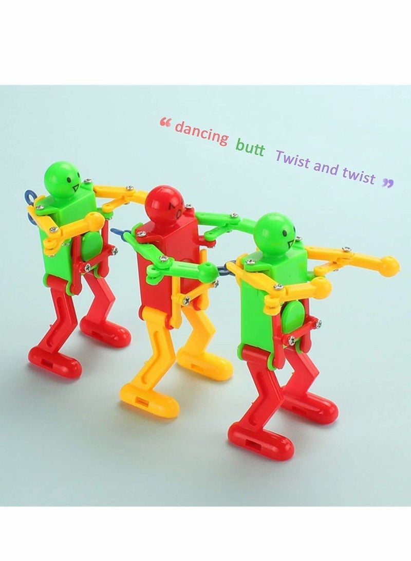 Funny Spring Wind-up Dancing Walking Robot Toy for Kids, Playset Kids Role Playing, Swing Function Buddies Robots Theme Party Activity, 6 Pcs, Random color - Image 4