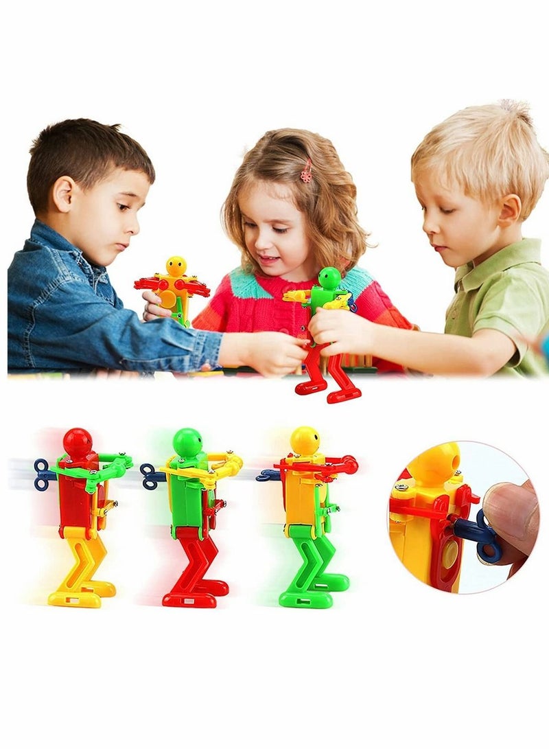 Funny Spring Wind-up Dancing Walking Robot Toy for Kids, Playset Kids Role Playing, Swing Function Buddies Robots Theme Party Activity, 6 Pcs, Random color - Image 2