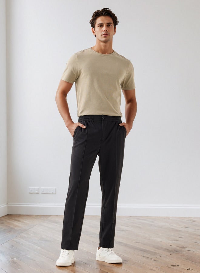 Iconic Men's Regular Fit Crew Neck Short Sleeves Textured T-shirt - Image 2