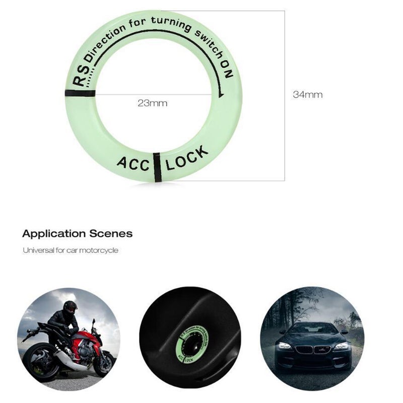 Car Ignition Switch Cover Luminous Key Ring Hole Cover Sticker - Image 2
