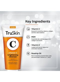 TruSkin Naturals TruSkin Vitamin C Facial Cleanser, Brightening Anti-Aging Face Wash Blend includes Vitamin E, Tea Tree Oil, Rosehip Oil & Aloe Vera, for Daily Use to Fight UV Damage to Skin & Fight Acne, 5 fl oz  - Image 2