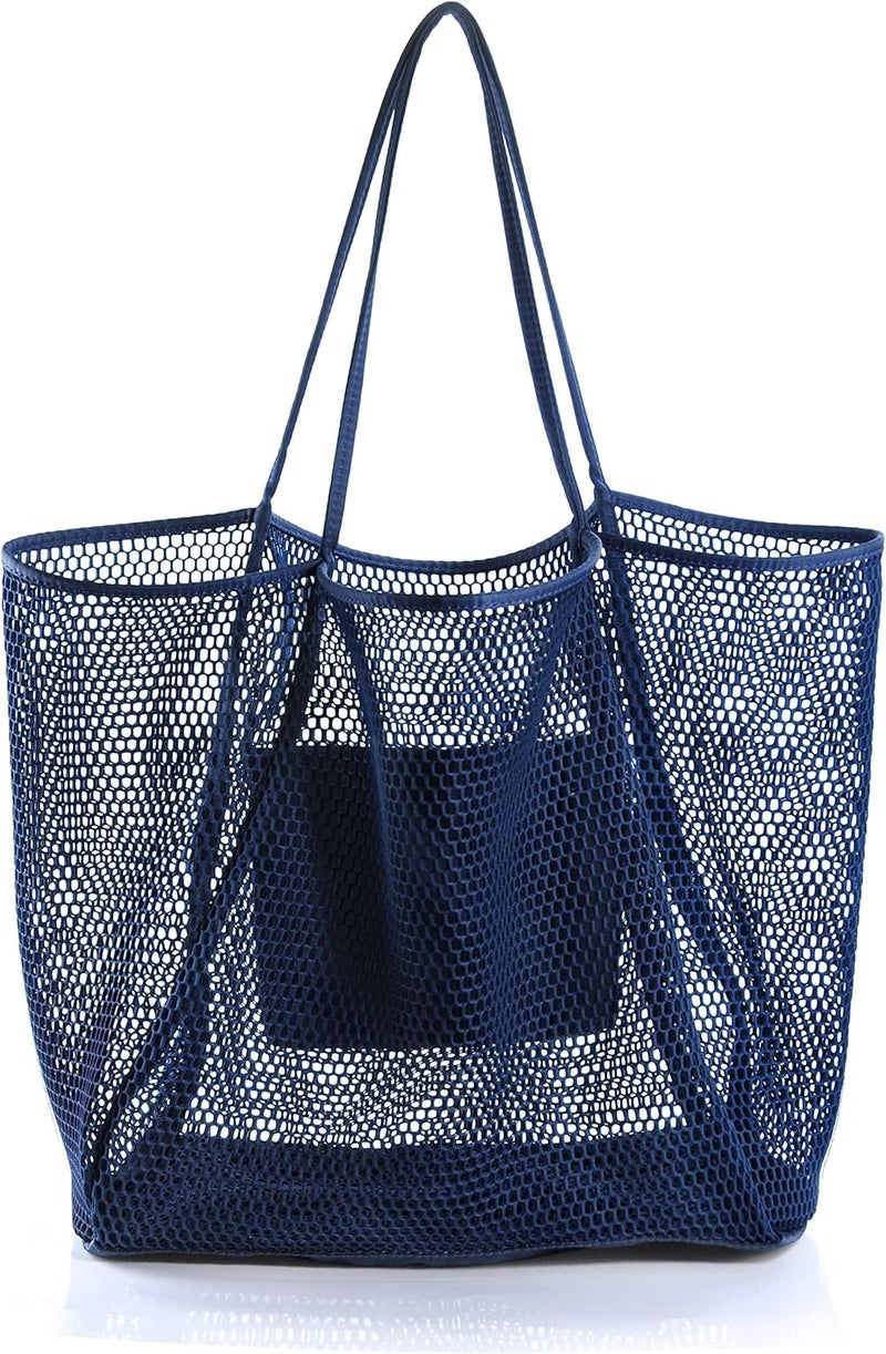 Hoxis Mesh Beach Tote Womens Shoulder Handbag - Image 1