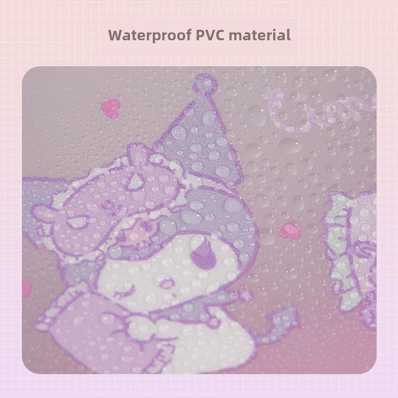 Cosmetic Storage Bag PU Waterproof Large Capacity Cute Cartoon Design - Transparent Window for Home Travel Bath Fitness Use - Image 5