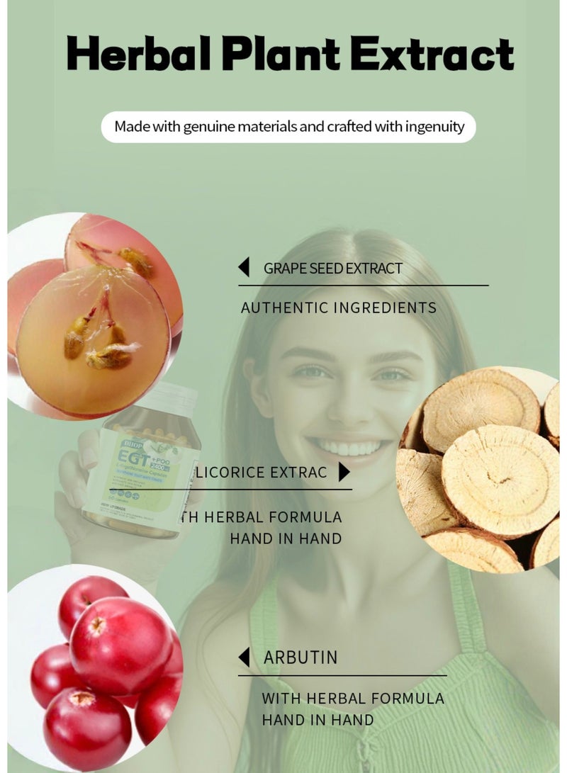 دهاب EGT+PQQ2400MG كبسولات L-Ergothioneine، خميرة الجلوتاثيون والطماطم البيضاء تعمل على تحسين إشراق البشرة وتعزيز إصلاح البشرة وتقليل التجاعيد 60 كبسولة - Image 4