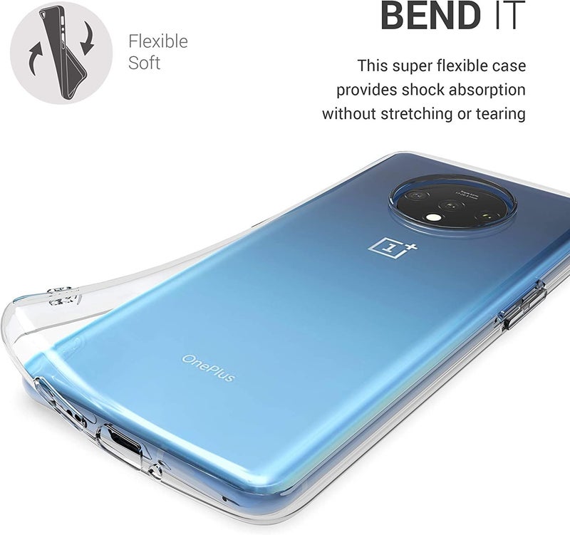 Nishtech غطاء خلفي شفاف هجين ناعم رفيع مضاد للغبار لجهاز OnePlus 7T مع حماية الكاميرا - Image 4