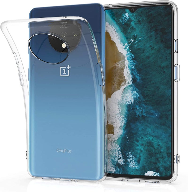 Nishtech غطاء خلفي شفاف هجين ناعم رفيع مضاد للغبار لجهاز OnePlus 7T مع حماية الكاميرا - Image 1