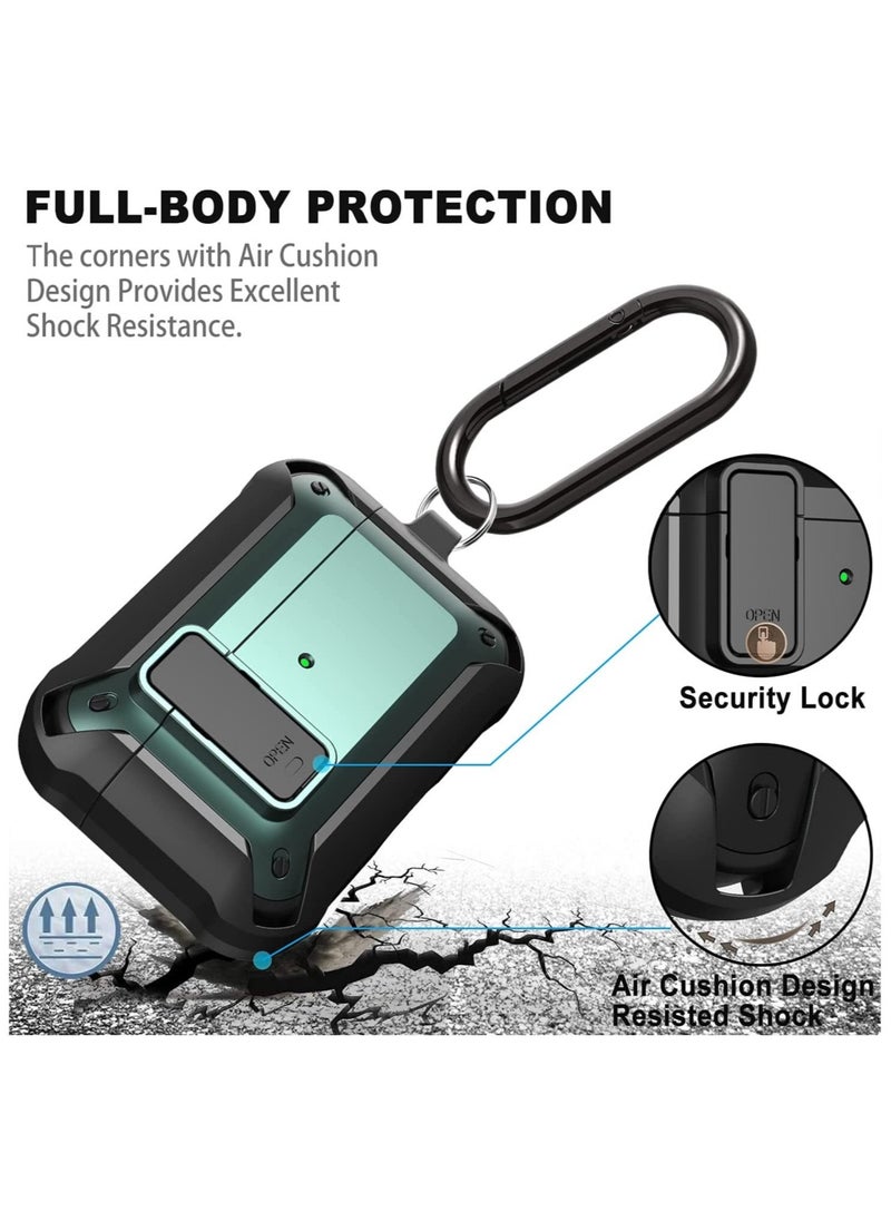 Generic - Upgraded [Secure Lock] Armor Airpod Pro Case, Fibuntun Shockproof AirPods Pro Cover Cool iPod Pro Case Designed for Apple Air Pod Wireless Pro Cases for Men Women - Image 1