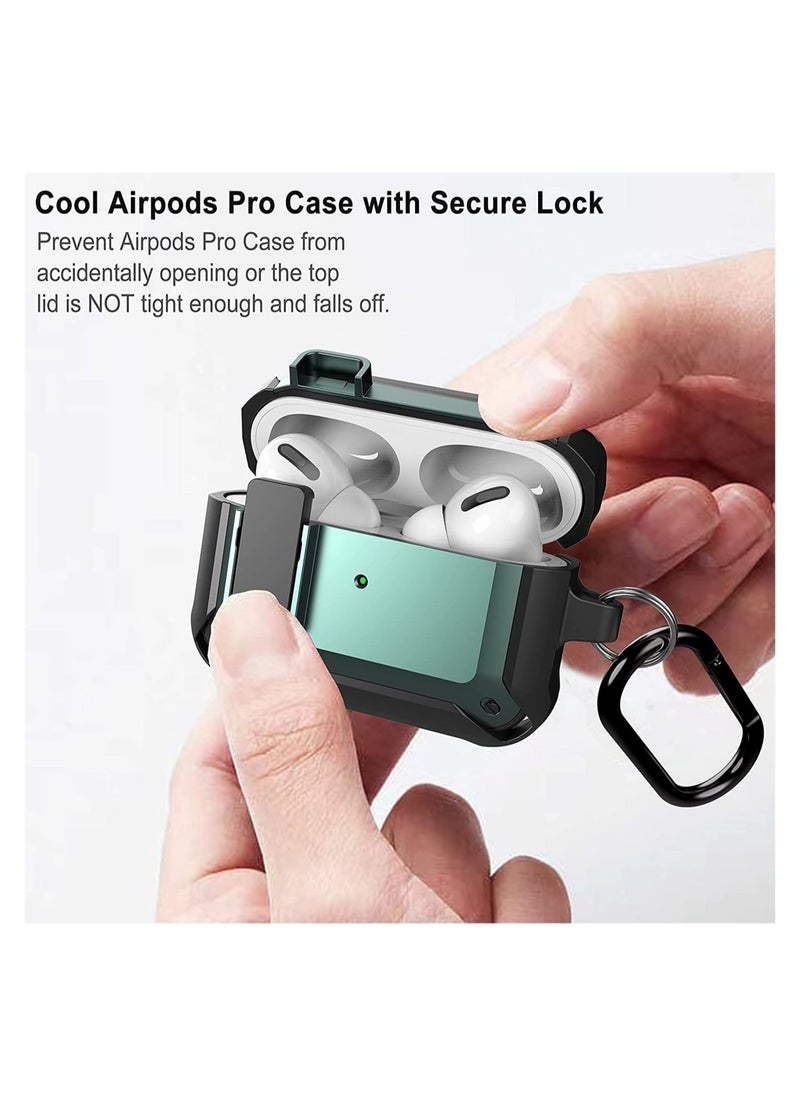 Generic - Upgraded [Secure Lock] Armor Airpod Pro Case, Fibuntun Shockproof AirPods Pro Cover Cool iPod Pro Case Designed for Apple Air Pod Wireless Pro Cases for Men Women - Image 1