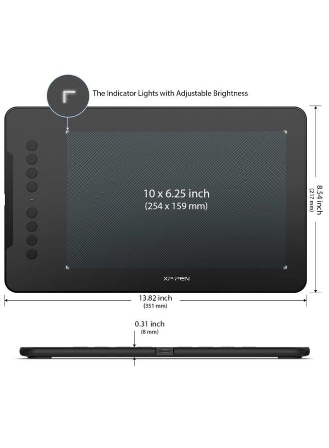 XPPen XP-PEN XP-Pen Deco 01 10x6.25 Inch Digital Graphics Drawing Tablet Drawing Pen Tablet with Battery-free Passive Stylus and 8 shortcut keys (8192 levels pressure) - Image 3