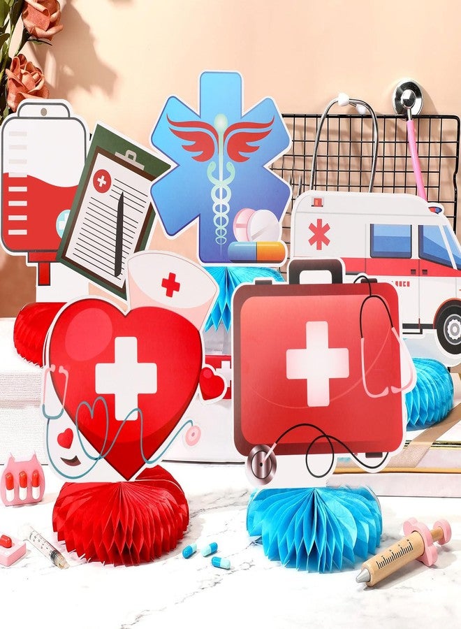 HOWAF 9pcs Nurse Appreciation Week Decorations Honeycomb Centerpieces,Thank You Nurses Table Centerpieces,Nurse Day Party Table Topper for Nursing School Decorations Supplies - Image 5