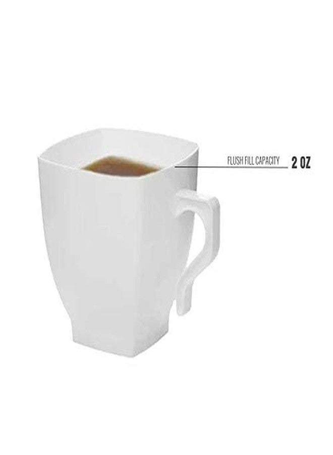 كايا أكواب كايا البيضاء المربعة الصغيرة من البلاستيك للقهوة والشاي (2 أونصة، عبوة من 12 كوبًا) - تصميم أنيق وعملي - مثالية للاحتفالات والتجمعات والاستخدام اليومي - Image 4