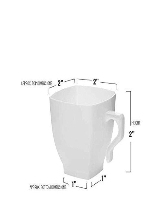 كايا أكواب كايا البيضاء المربعة الصغيرة من البلاستيك للقهوة والشاي (2 أونصة، عبوة من 12 كوبًا) - تصميم أنيق وعملي - مثالية للاحتفالات والتجمعات والاستخدام اليومي - Image 3