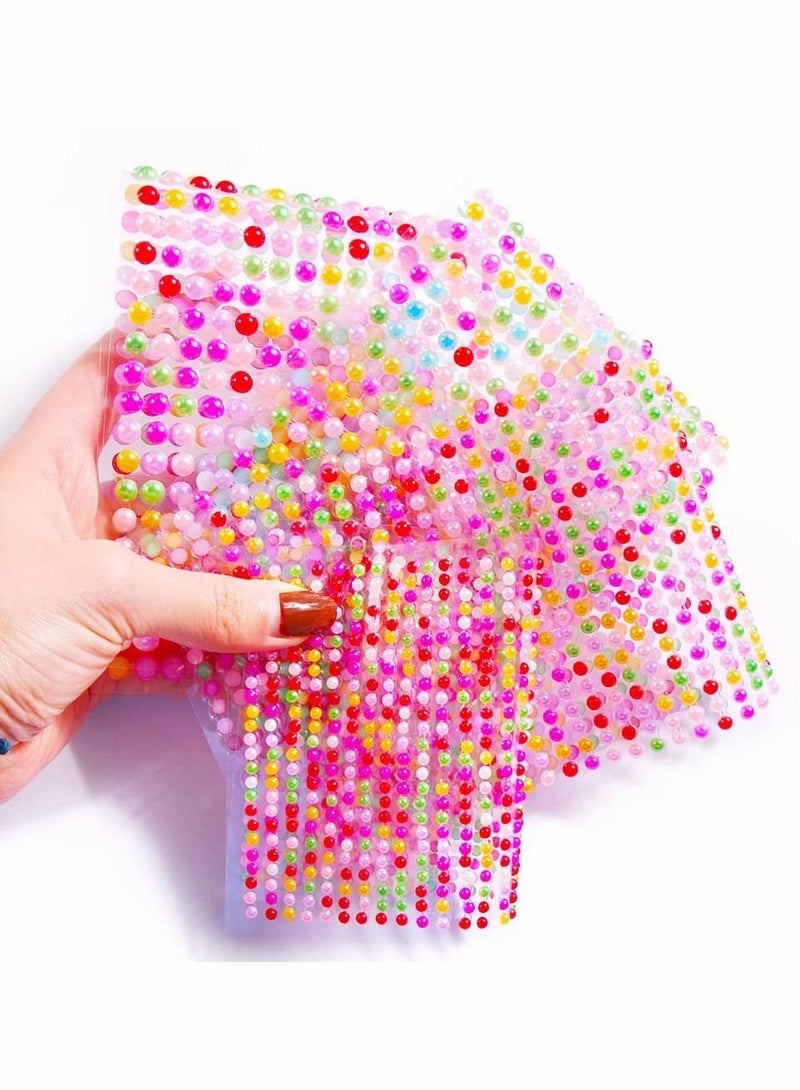 Excefore Self Adhesive Pearl Stickers Makeup,Colorful Pearls Gems for Eyes Face Nail Temporary Tattoo Gems Jewelry DIY Crafts Home Decoration Scrapbooking Embellishments Accessories Festival Decorations, 4 Siz  - Image 4