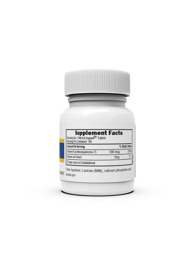 Superior Source - Vitamin K2 Mk 7 (Menaquinone 7) 300 Mcg Quick Dissolve Sublingual Tablets 60 Count Healthy Bones And Arteries Immune & Cardiovascular Support Assists Protein Synthesis Non Gmo - Image 1