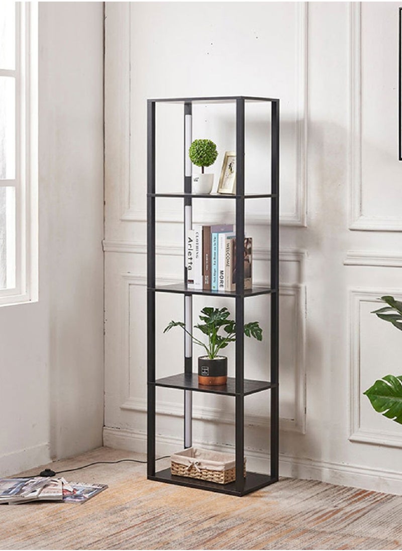 Sharpdo Luxury Solid Wood Plus Display Shelf With Tricolor Dimmable LED Floor Lamp Multifunctional Corner Cabinets With Multicolor Lighting Standing Lamp For Living Room Bedroom 40x30x162 centimeter  - Image 4
