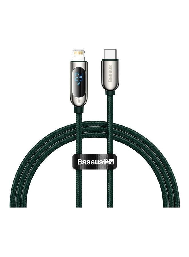 نيبمينينت كابل USB C إلى لايتنينج بقدرة 20 وات مزود بشاشة LED متوافق مع آيفون 13 و13 برو و12برو ماكس و12 و11 وX وXS وXR و8 بلس وآيربودز كما يدعم توصيل الطاقة بطول 1 متر أخضر - Image 1