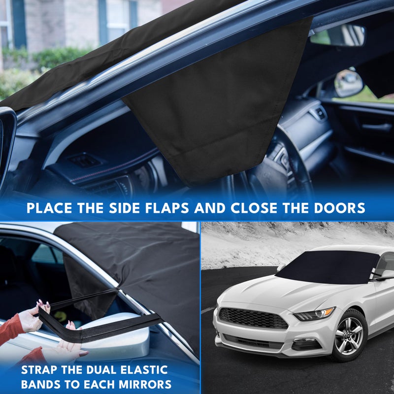 Autovir Windshield Cover for Ice and Snow | Oxford Fabric Windshield Cover for SUV, Sedan, Coupe & Hatchback | Protection from Snow, Ice & Frost | Winter Car Accessories - Image 5